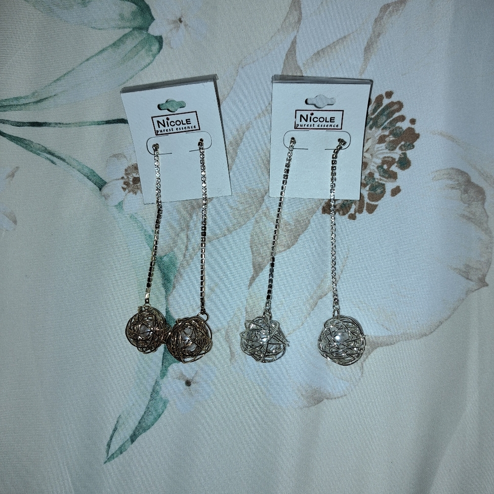 Nicole Silver and Gold Dangle Earrings